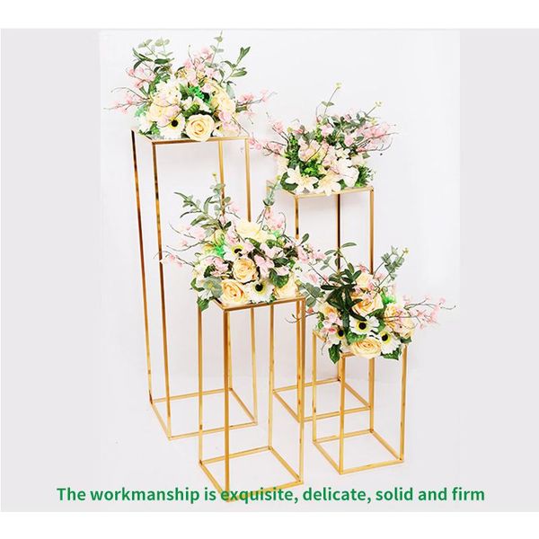 

other home decor 2pcs vase column antirust decoration party wedding floor geometric support core props removable iron flower rack