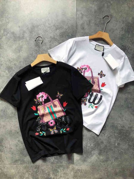 

2022 factory wholesale new 79158 women's digital printing home short sleeve slim fit versatile casual trend cotton t-shirt live broadca, White