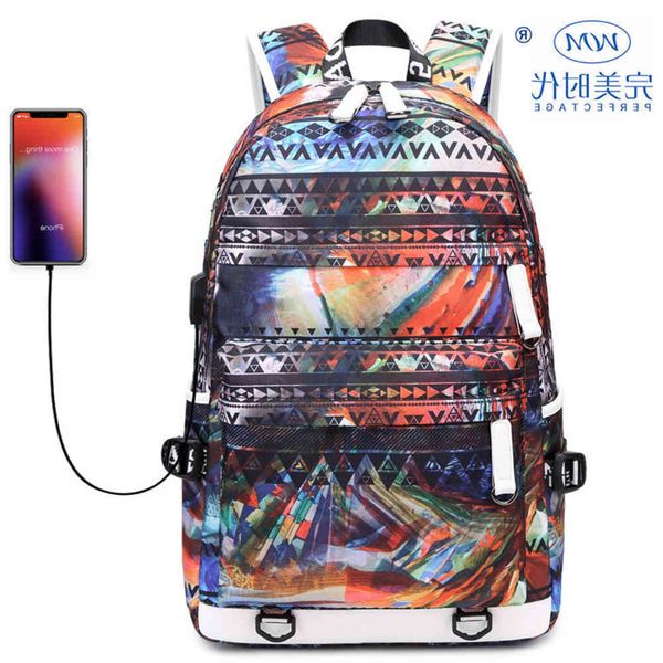 

printed schoolbag high school boys large capacity backpack korean trendy outdoor