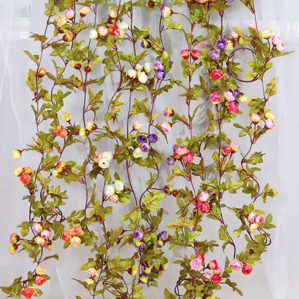 

decorative flowers & wreaths 42 heads of autumn rose rattan artificial at wedding scene