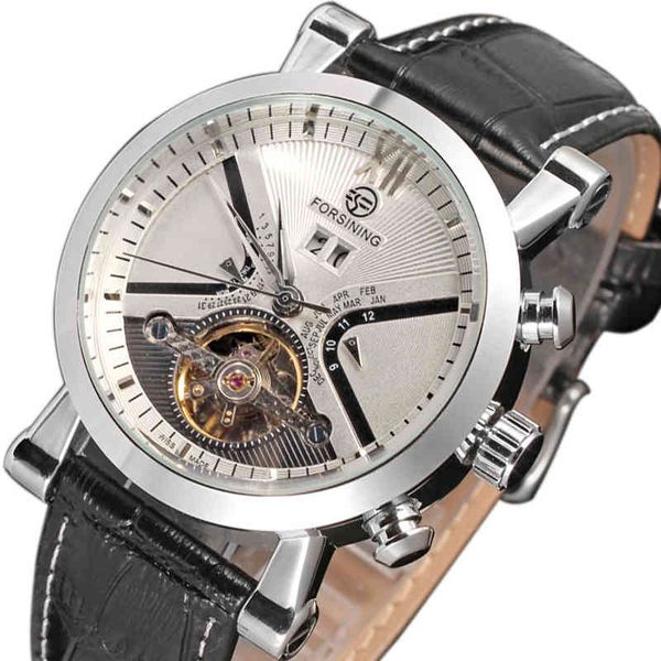 

clock automatic mechanical, Slivery;brown