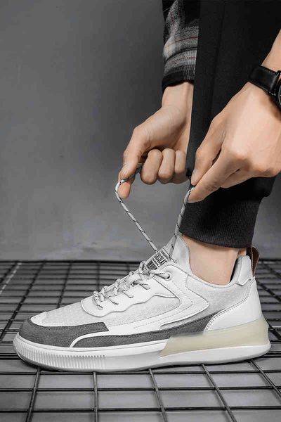 

dress shoes fashion white split leather men chunky sneakers running male black platform thick sole casual man 77st