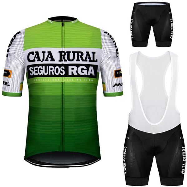 

racing sets 2021 team caja rural cycling jersey set men's clothing bicycle shorts mountain road bike shirt suit mtb maillot culotte, Black;blue