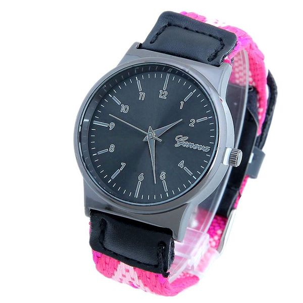 

wristwatches gnova platinum women watch ethnic fashion geneva style black dial fabric pu quartz wristwatch reloj para femme a171, Slivery;brown