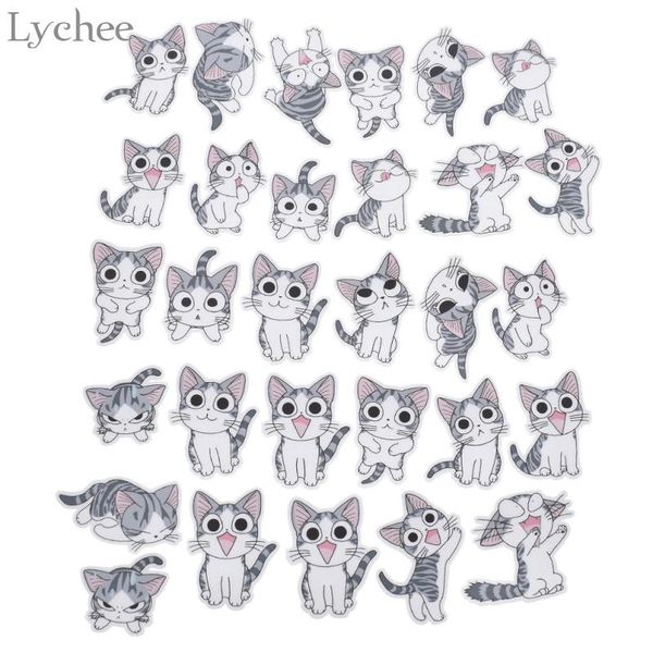 

lychee life sweet cat scrapbooking stickers cartoon po decorative sticker diy craft decals gift wrap