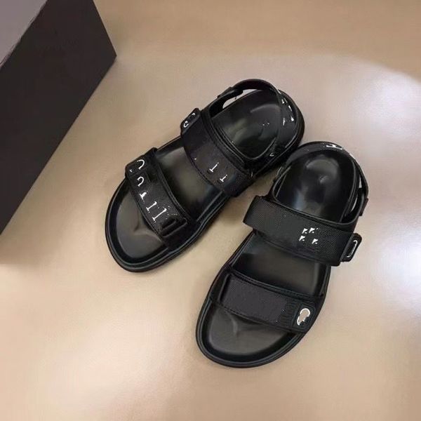 

new men designer flip flops slides summer fashion luxury flat sandals mkj0001, Black