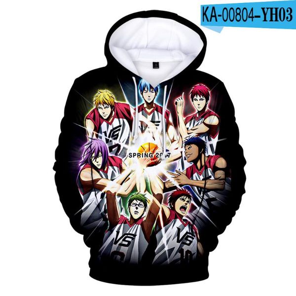

men's hoodies & sweatshirts harajuku anime men boy sweatshirt kuroko's basketball hoodie cartoon girl children clothes, Black