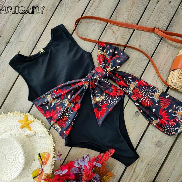 

women one piece swimsuit tropical floral printed swimwear colorful summer beach wear bathing suit female one-piece suits