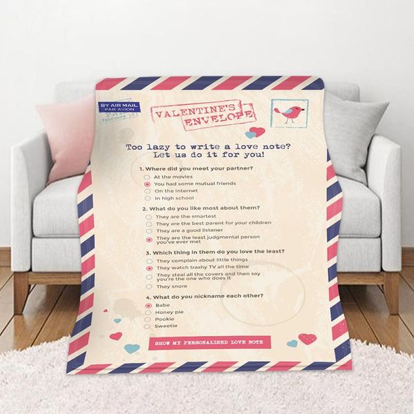 

blankets fleece blanket message letter 3d printed flannel quilts for home bed sofa air conditioning room b1
