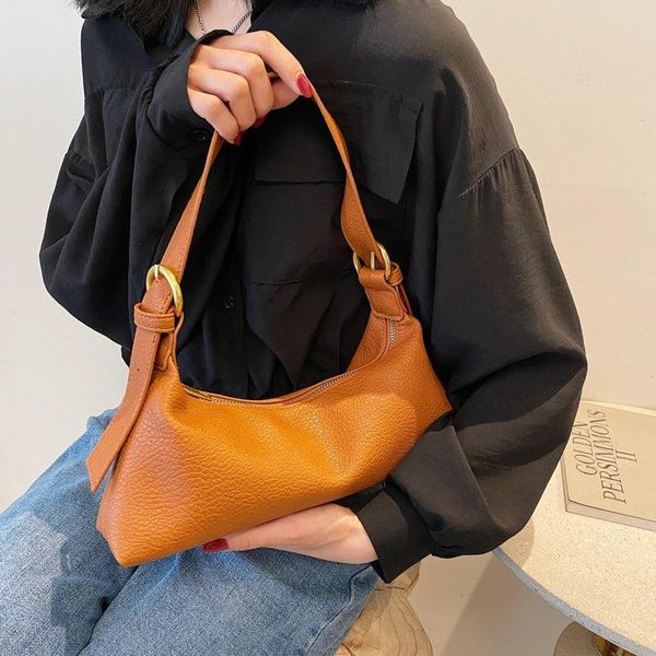 

fashion shoulder bag for women 2021 design handbag leather belt underarm bags solid color messenger clutches