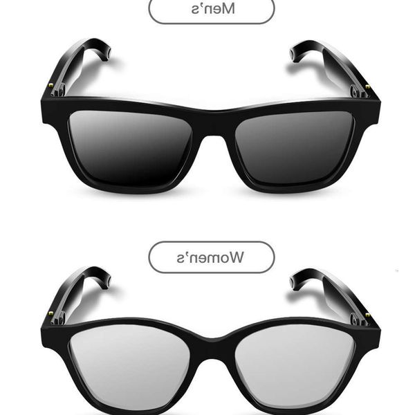 

highend accessories smart wirels bt tws audio glass intelligent eyewear antiblue light sunglass stereo music with hd mic, Black