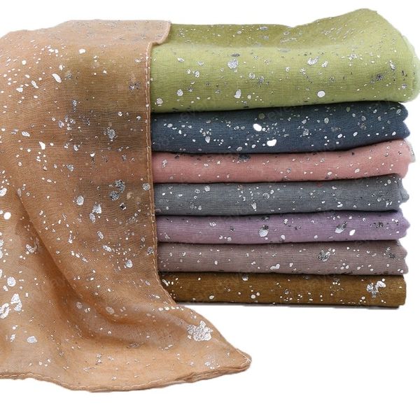 

ombre glitter viscose hijab scarf shawls gradient cotton muslim head wrap headband 16 color big size scarves 180*90cm, Blue;gray