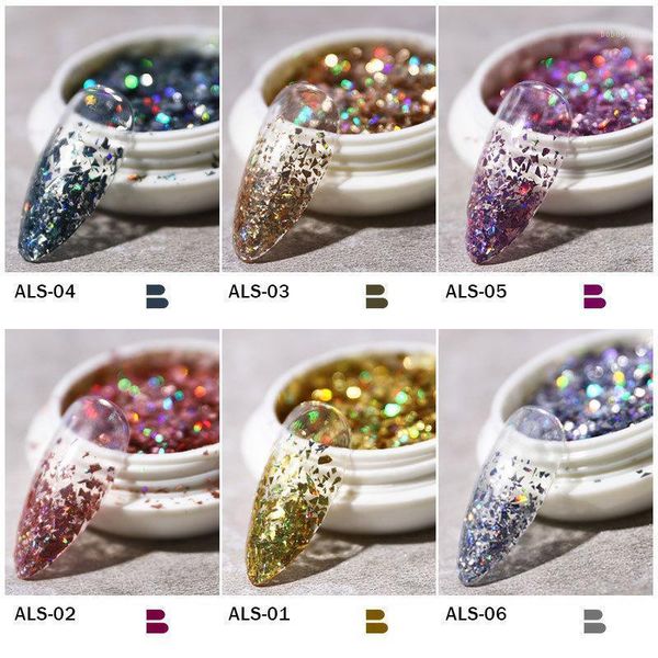 

nail glitter irregular laser holographic sparked stars fragments art sequins decorations decals tools manicure diy tips1, Silver;gold