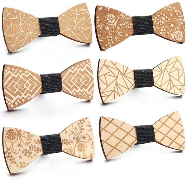 

neck ties 2021 geometric wooden bow tie decorative exquisite trendy unique pattern accessories, Blue;purple