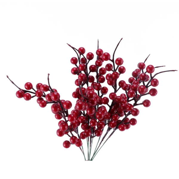 

party decoration 10pcs simulation plants berry garland decor artificial red flower for xmas