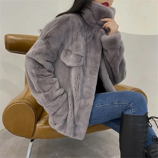 

women's fur & faux winter thicken warm teddy jacket coat women casual fashion lamb overcoat 2021 fluffy cozy loose outerwear female, Black