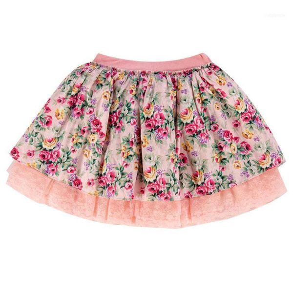 

skirts 3-12 years girls casual summer novelty fashion adorable lace floral skirt children1, Blue
