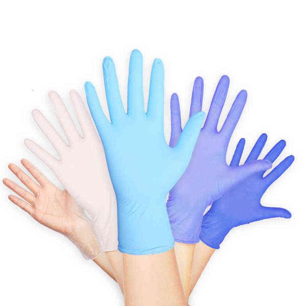 100 Stück Einweg-Gummi-Latex-Handschuhe für Lebensmittel und Getränke, dicker, langlebig, Haushaltsreinigung, experimenteller Handschuh, Guanti Gant Handschuh