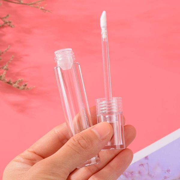 

storage bottles & jars 5pcs/lot 3.5ml transparent empty lip gloss tubes rubber inserts mini sample cosmetic container