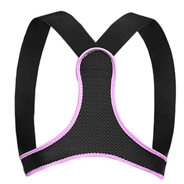 

back support brace belt posture corrector corset shoulder lumbar straight correction humpback pain relief, Black;blue
