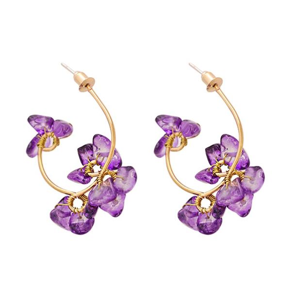 

dangle & chandelier juran trendy flower hoop drop earrings summer dress irregular resin women fashion jewelry 2021, Silver