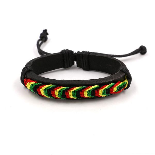 

charm bracelets 2021fashion jewelry color rope wrapped leather bracelet men women casual personality handmade braided vintage, Golden;silver