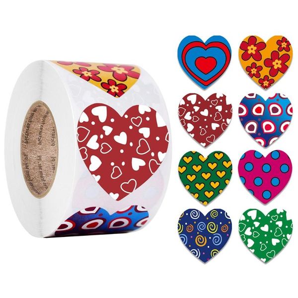 

500pcs heart shaped seal labels stickers for birthday wedding party gift package 11ua wrap