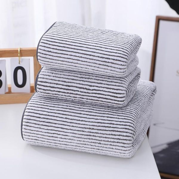 

towel 3 pcs set super absorbent bath and face hand large size 70x140cm shower for bathroom microfiber