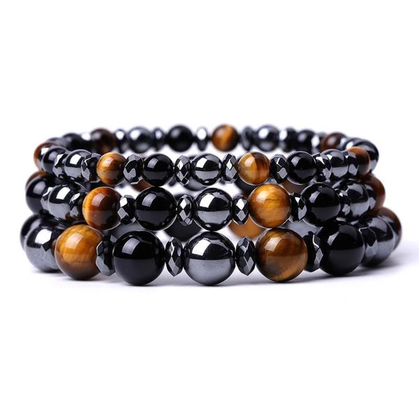 

beaded, strands 6mm 8mm 10mm hematite black tiger eye stone beaded bracelet for women men friend jewelry