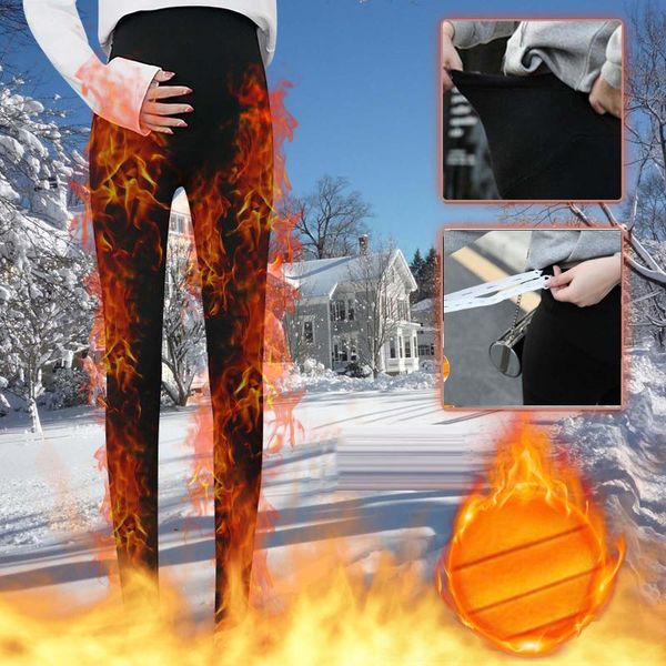 

maternity winter cashmere leggings pants for pregnant women mommy warm clothes thickening pregnancy trousers clothing plus size women's, Black
