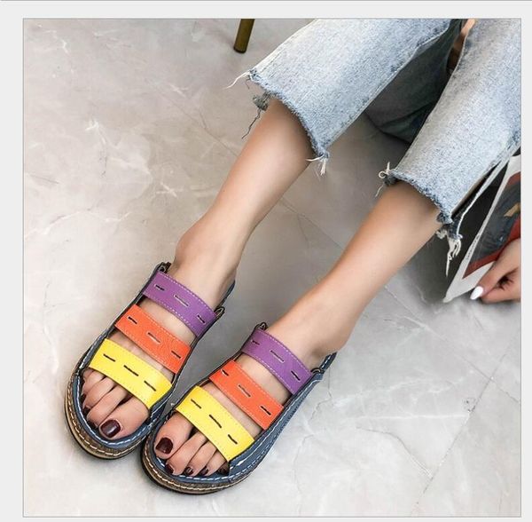 

slippers summer 2021 ply-size flip-flops, women's chunky platform pumps, Black