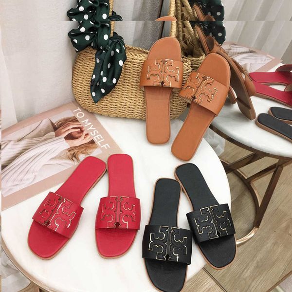 

leather soft slippers for women's wear, fashionable and versatile, Black