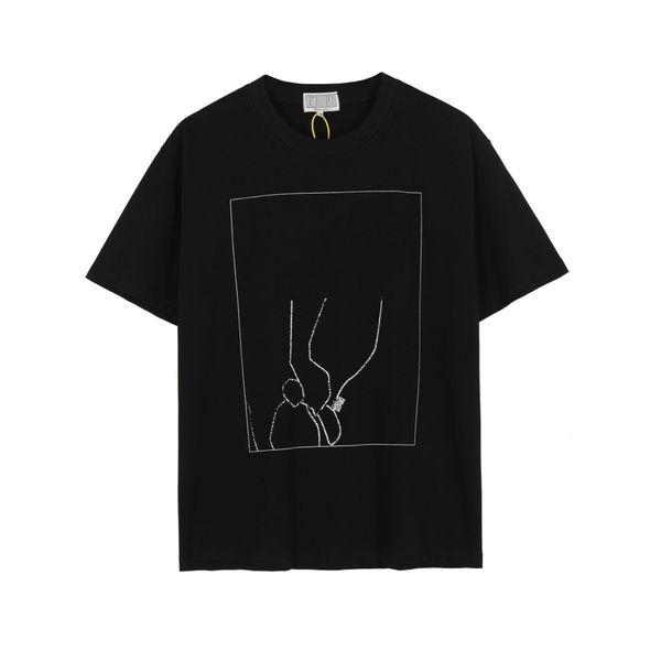 

brand 2021 spring and summer new c.e. minimalism picture frame printing pullover short sleeve men's and women's casual short sleev, White;black