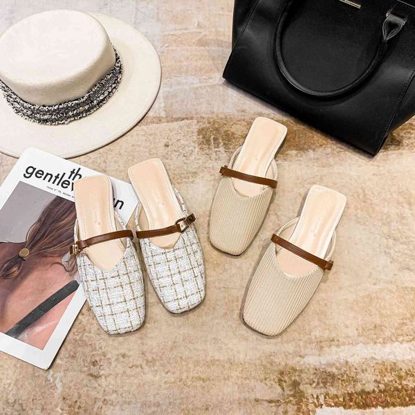 

slippers for women to wear summer baotou half slippers vf5h, Black