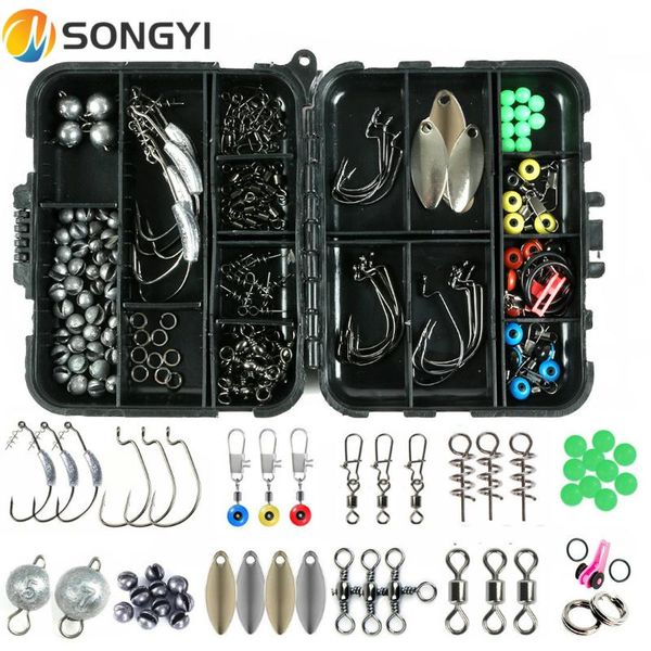 

multi-function fishing accessories set, sea and rock fish hook lead crank sequin i39