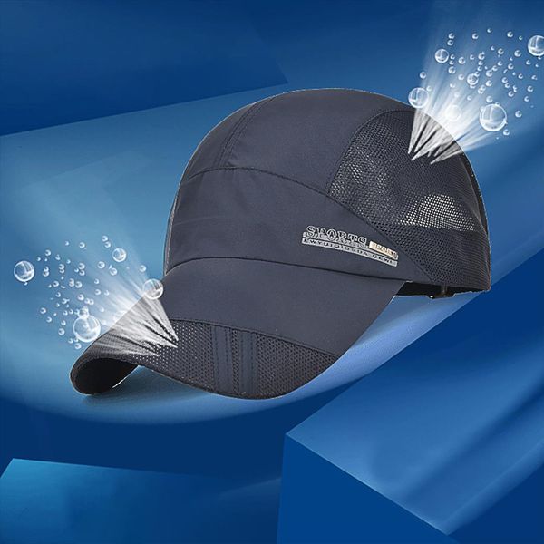 

cool quick dry mesh cap mens summer outdoor sport baseball hat running visor fashion chapeau py, Blue;gray