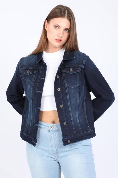 

women's pants & capris large size jean jacket dark blue, Black;white