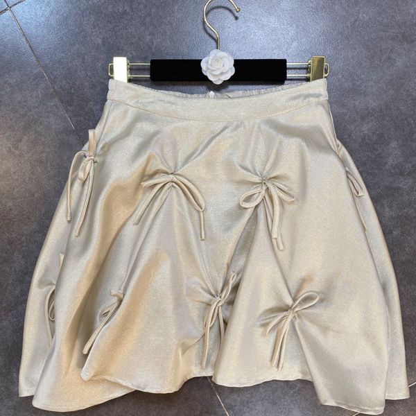 

women skirt elastic waist fashion spring summer ladies solid color bowtie hr382 210525, Black