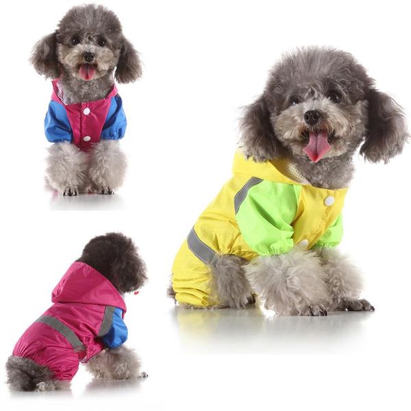

dog apparel raincoat hair pet reflective fluorescent high visibility waterproof luminous rainproof snow-proof hooded 4.25