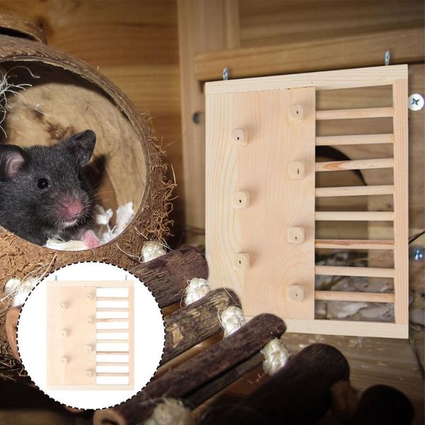 

small animal supplies 1pc delicate wooden hamster training ladder playing