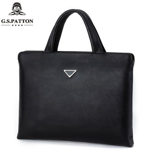 

computer bag leather busins men's handbag single shoulder oblique collapse briefcase
