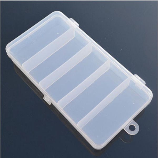 

fishing accessories pocket lure hook swivel tackle box plastic with 5 compartments 3 sizes waterproof clear saltwater freshwater