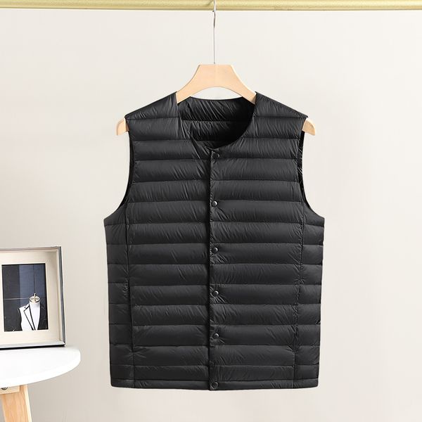

men's vests vest, duck down coat, sleeveless, large, Black;white