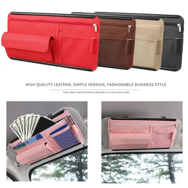 

car organizer sun visor storage entrainment glasses case card package sunglasses box certificate bag