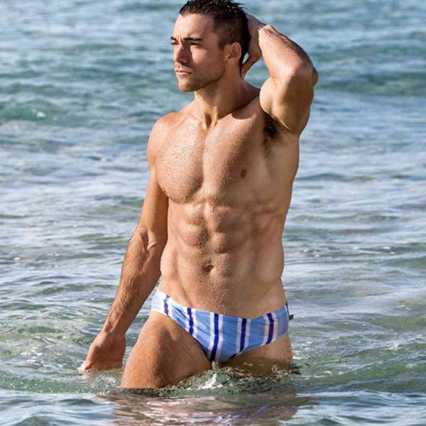 

men's swimming trunks quick dry swimwear low waist bikini wear pool shorts bathing suit 210515