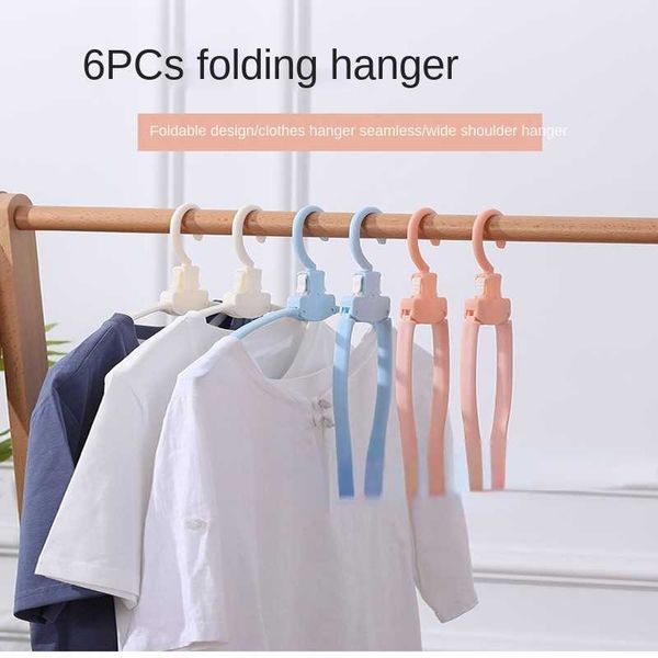 

hangers & racks household clothes support non-slip magic plastic foldable hanger 6 pcs travel portable rack