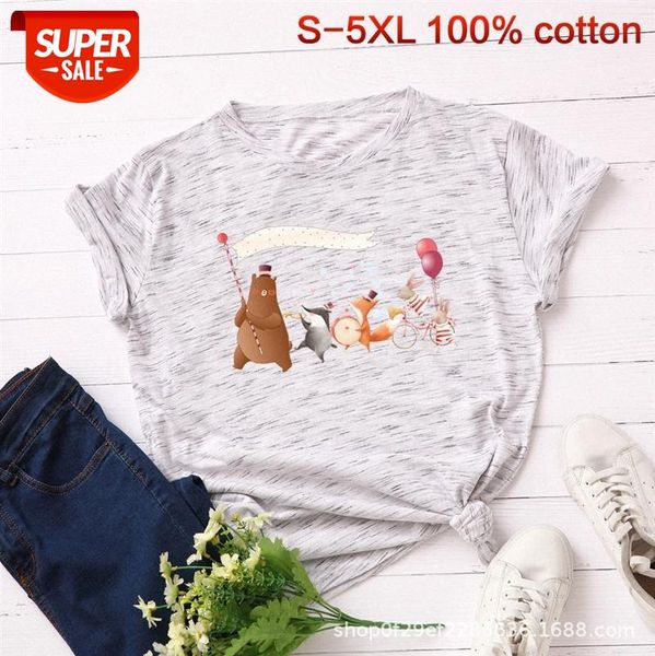 

women's loose round neck short-sleeved cotton t-shirt f04 #sy9c, White