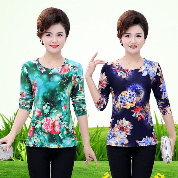 

women's blouses & shirts 2021 spring autumn middle-aged women casual loose 5xl plus size long sleeve fashion mother clothing s260, White
