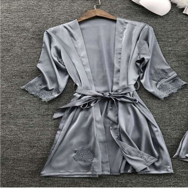 

bathrobe summer women's home wear japanese silk bathrobe
