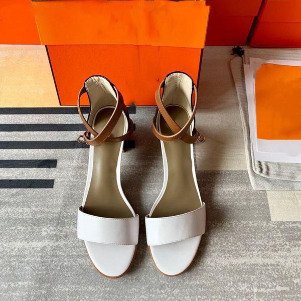 

sandal women's summer 2021 korean version all-match middle heel chunky with one buckle fairy style roman high heels sandals, Black